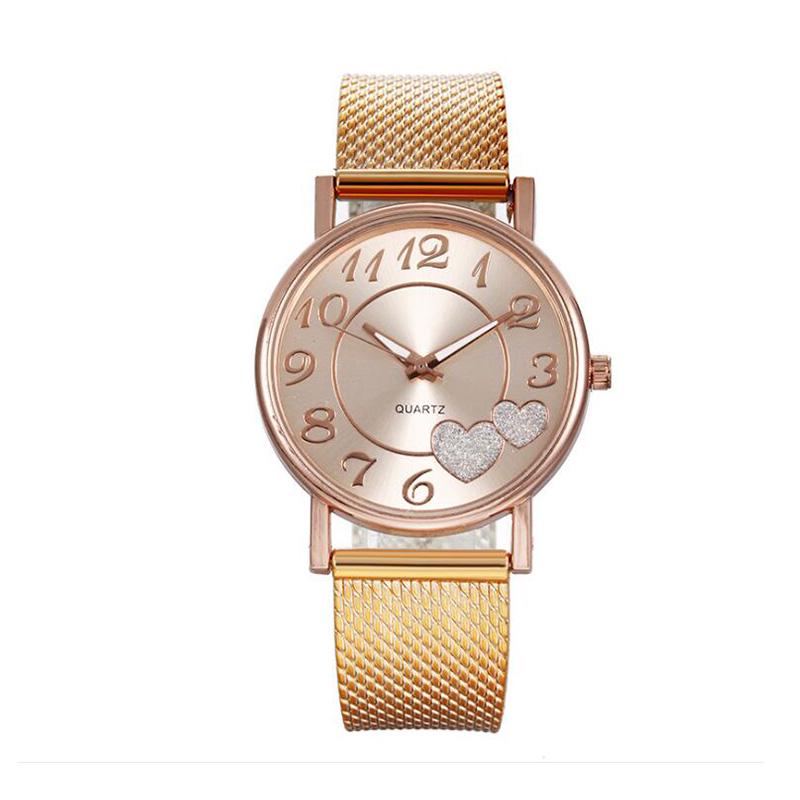 Модные унисекс женские мужские наручные часы с циферблатом золотые сетчатые часы серебряные часы модные повседневные часы подарки кварцевые часы часы с сердечками