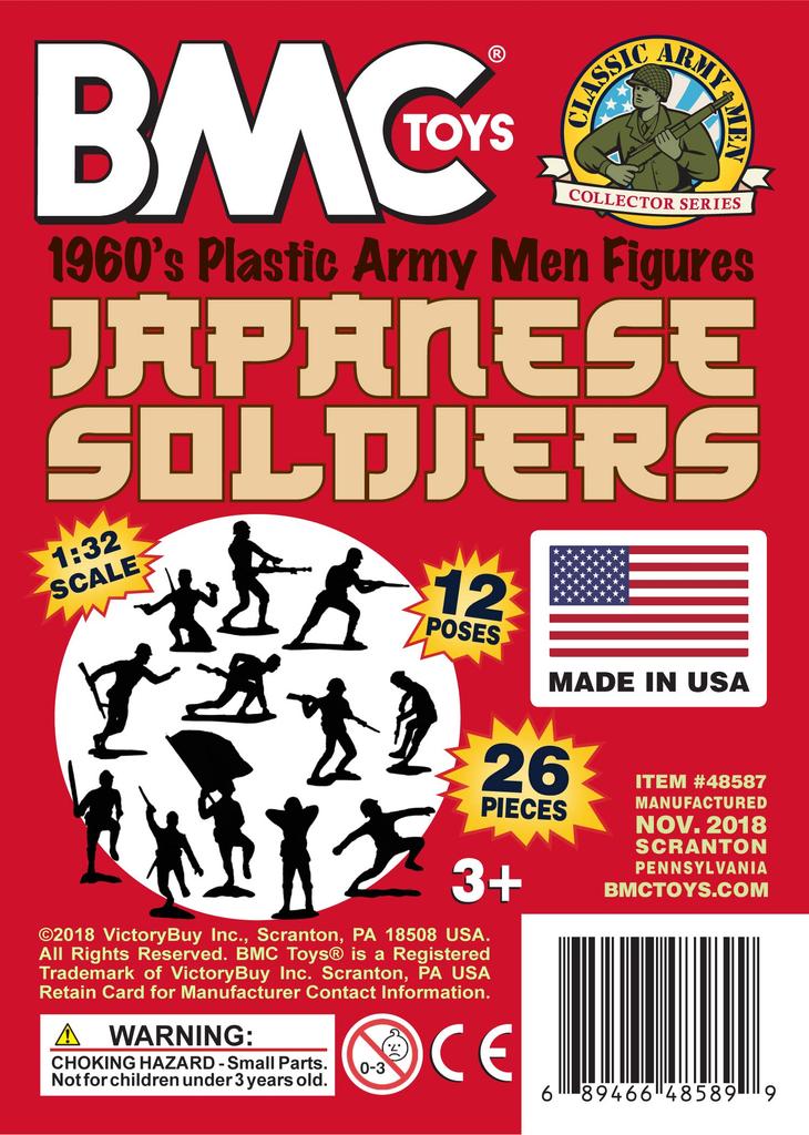 BMC Classic Marx Japanese Plastic Army Men 32 Piece WW2 Soldier Made in the USA - Figures,