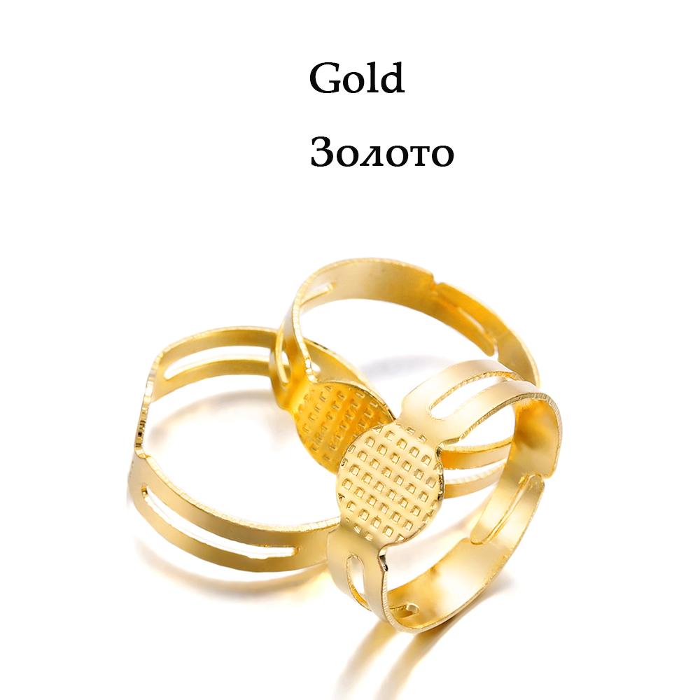 40Pcs/Lot 7/8mm Adjustable Gold Plated Ring Settings Base Blank for DIY Rings Jewelry Findings Making Accessories Supplies