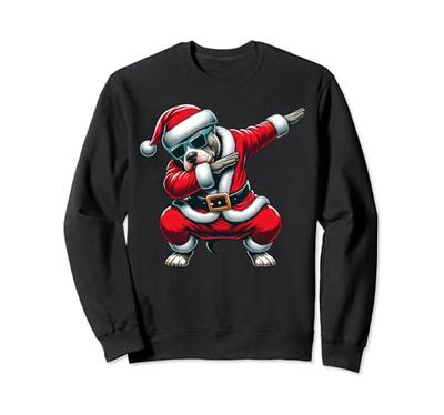 Свитшот с рисунком питбуля, танцующего на вечеринке Merry Christmas, для мальчиков, девочек, детей