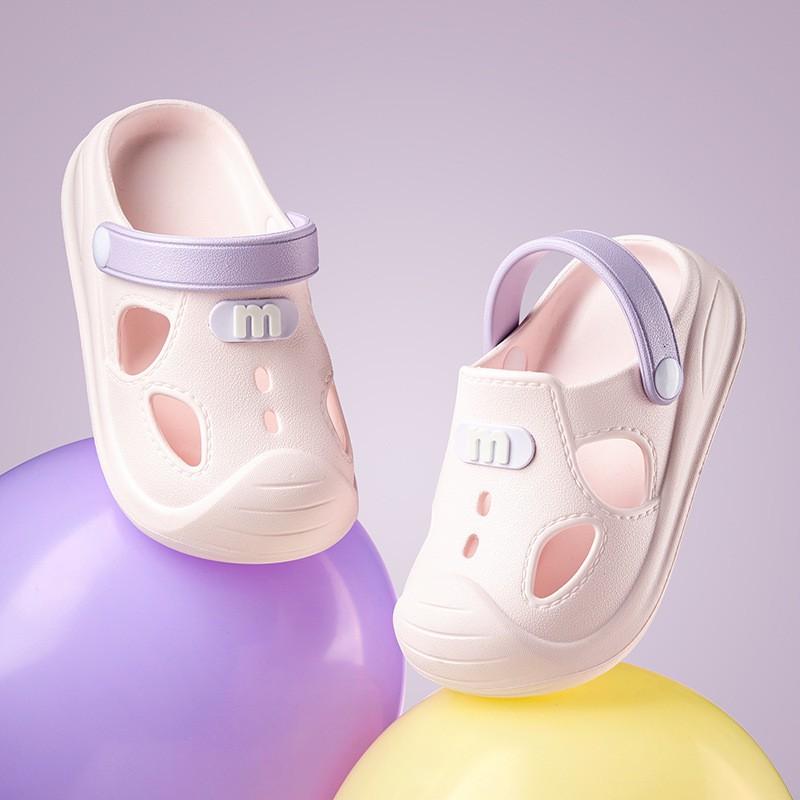 Детские удобные сандалии в стиле Crocs для пляжа, бассейна, игр на свежем воздухе, мягкие слипоны пастельных цветов