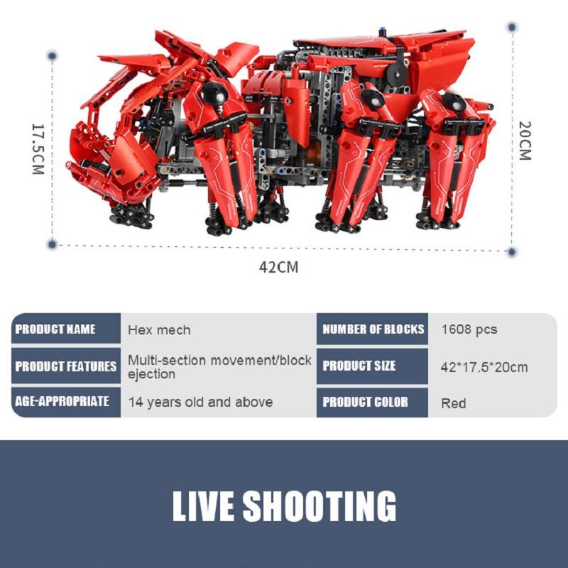 MOULD KING 20005 Технические строительные блоки, приложение с дистанционным управлением, робот, моторизованный прогулочный танк, модель кирпичей, детские игрушки, Рождественский подарок