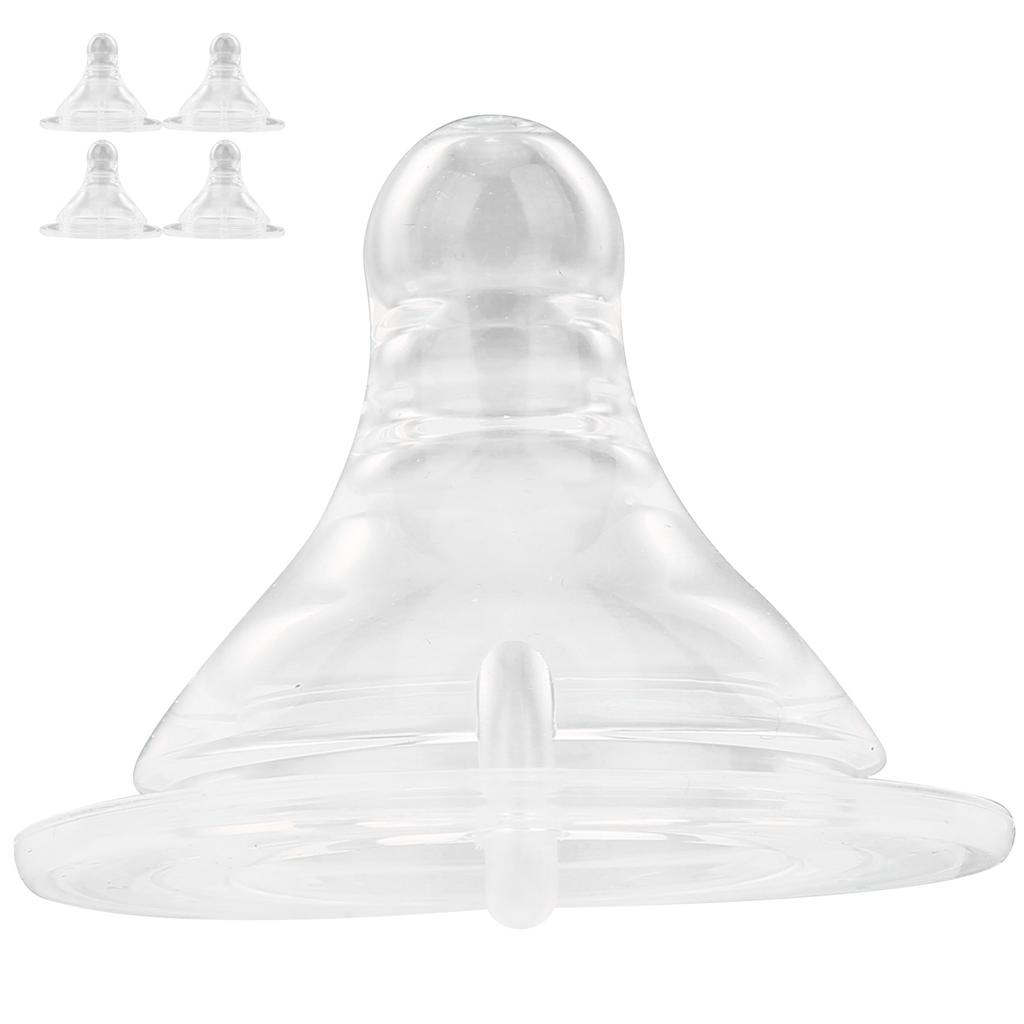 Детский набор сосок жидкий силикон мягкий младенец пустышка соска бутылочка для кормления аксессуар(4 х Соска 1 х