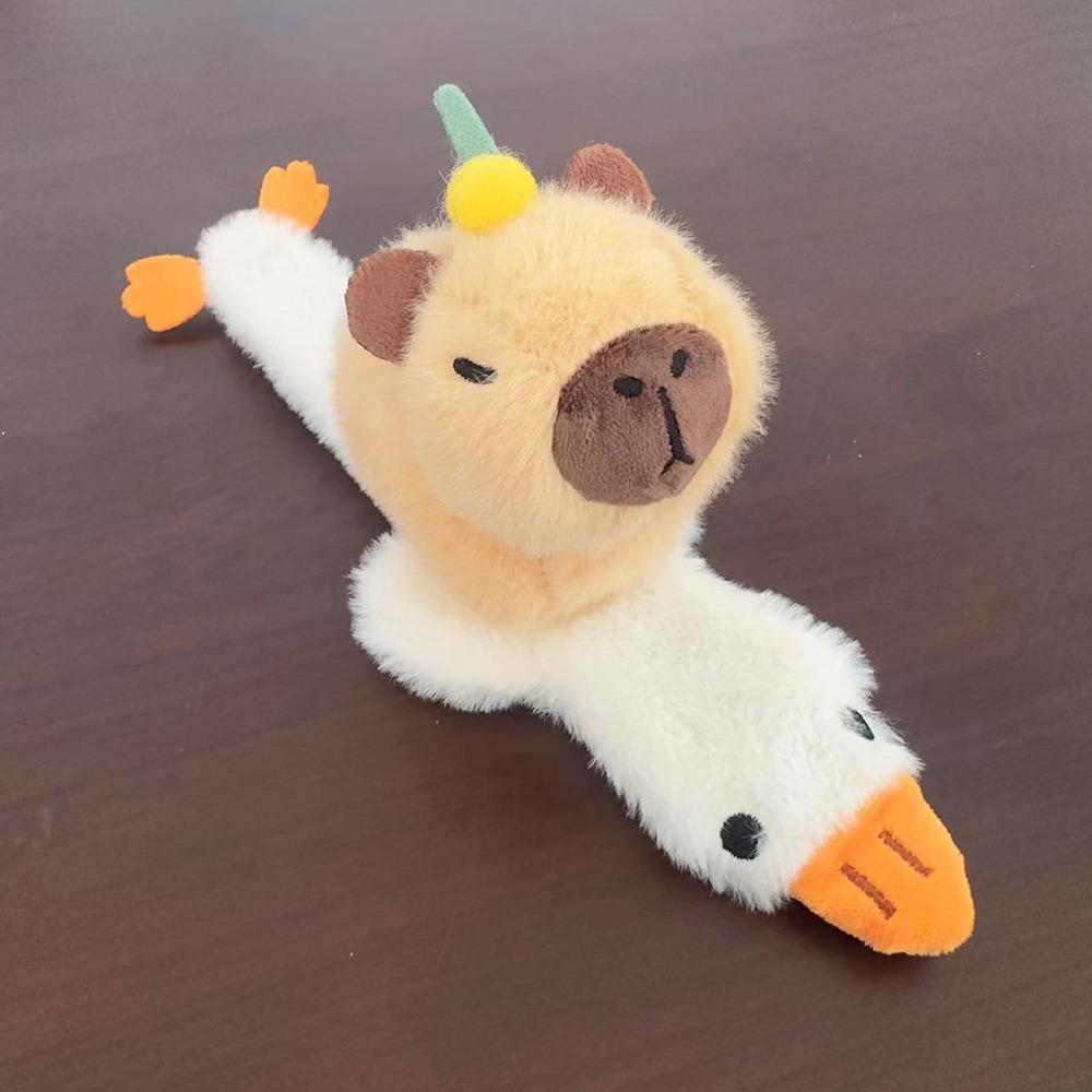 Мягкий браслет-пощечина капибары, плюшевое животное, хлопающее кольцо, забавная интерактивная игрушка для детей, подарок