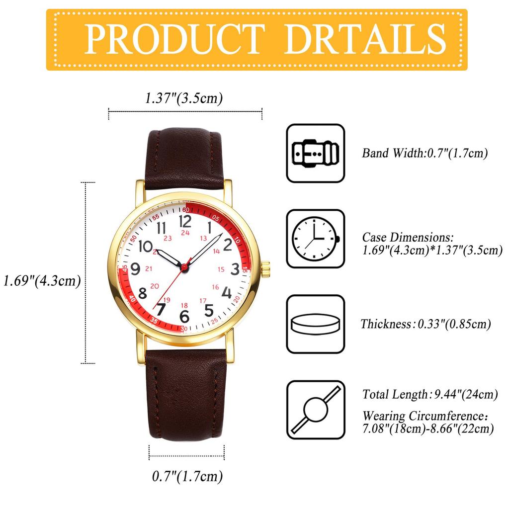 Waterproof Quartz Watch with Genuine Leather Watch with an Analog Arabic and a Lovely A Perfect Gift for Her On or Any Women's Strap Business-grade