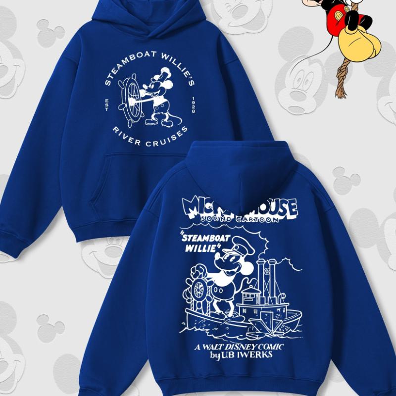 Мультяшный принт Дисней Осенне-зимний худи с капюшоном, с круглым вырезом, с длинными рукавами, свободного повседневного стиля, подходит для мужчин и женщин