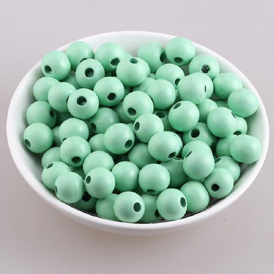 Children's DIY 16MM Solid Color Wooden Beads for Stringing