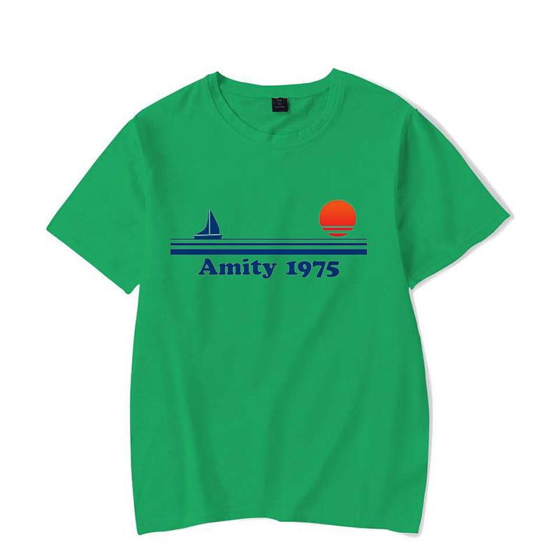 Amity 1975 - Jaws Retro Print Tshirt Men Creativity Sweat Clothing Fashion Tee Clothes T Shirts Breathable T-Shirts Man Women
