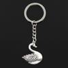 Fashion 30mm Key Ring Metal Key Chain Keychain Jewelry Antique Plated Swan 32x27mm Pendant
