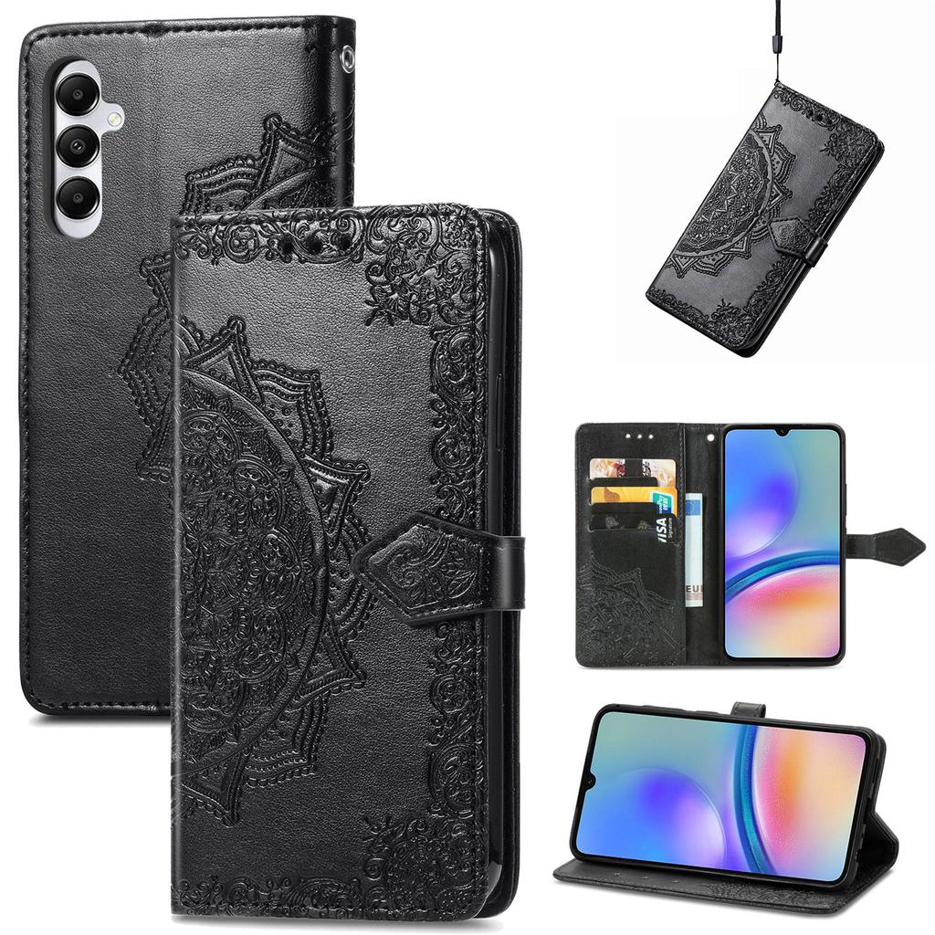 For Samsung Galaxy A05s 4G Magnetic Phone Case Embossed Mandala Pattern Cover
