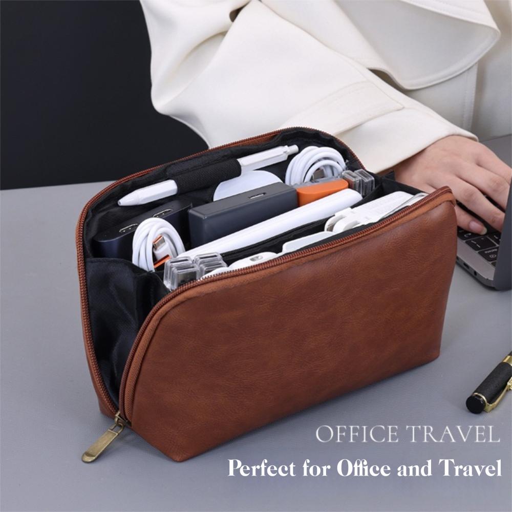 Portable USB Organizer Bag Solid Color Cable Storage Pouch  for Electronic Accessories Storage