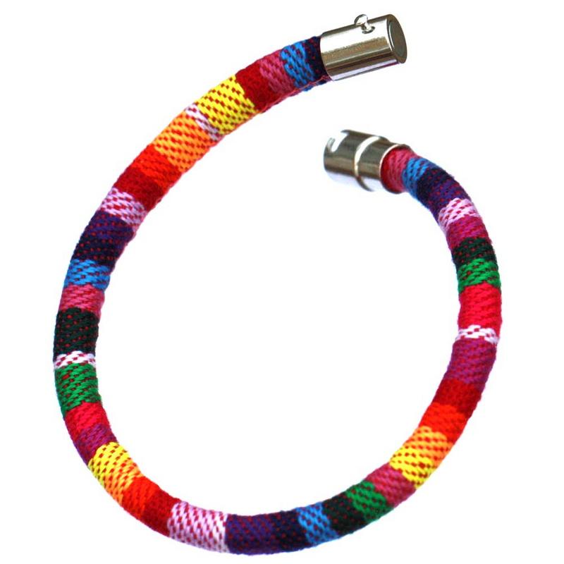 Браслет из нержавеющей стали с магнитной пряжкой, унисекс, в стиле бохо, плетеный хлопковый браслет-манжета ручной работы для мужчин и женщин, браслет на щиколотке для серфера, браслет, браслет