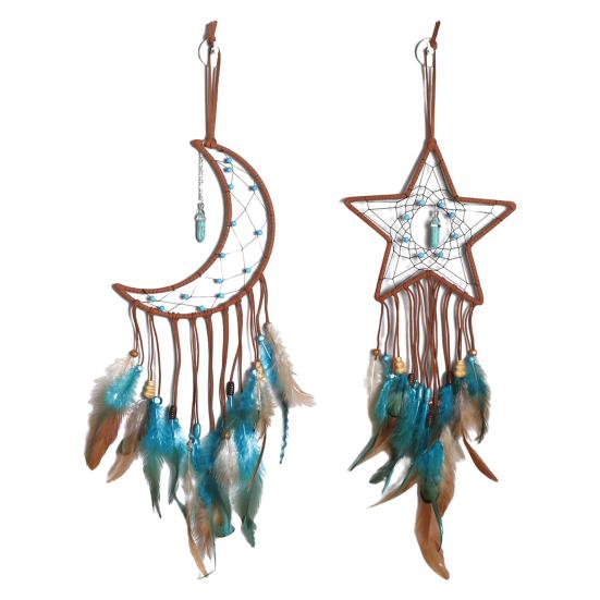 Ловец снов шнурок для подвешивания дизайн ручной работы простой традиционный луна/звезда ручной работы перо ловец снов домашний декор