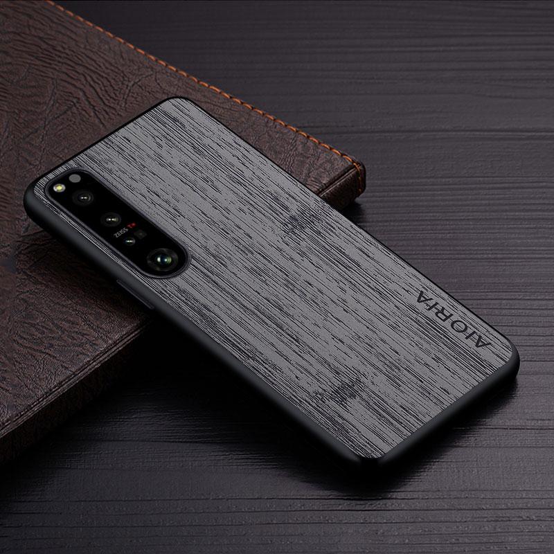 Case for Sony Xperia 1 5 10 IV ACE III II 2 Funda Bamboo Wood Pattern Leather Phone Cover Luxury Coque for Sony Xperia 1 Iv Case