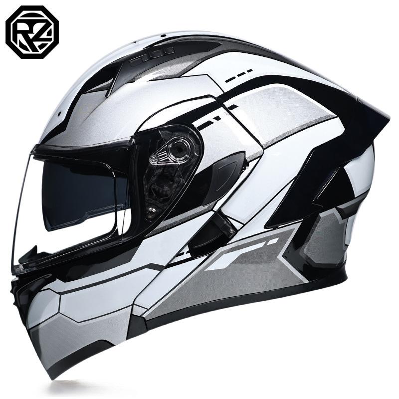 Motorcycle Helmets Men's and Women's Unveiling Helmets Full Helmets Tail Rider Bluetooth Locomotive Men's and Women's Winter Personality Electric