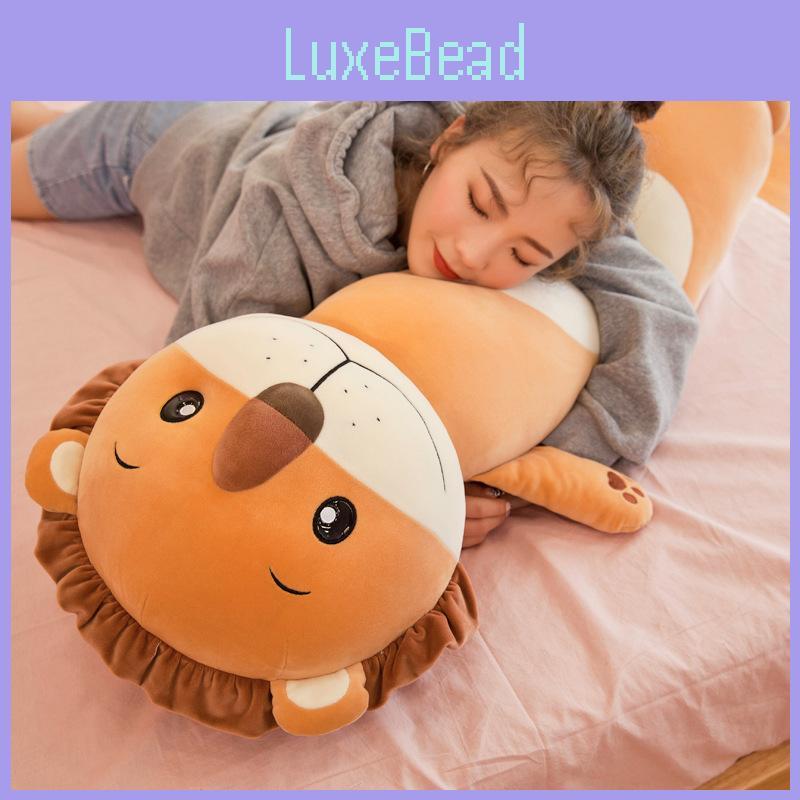 Plush Animal Cylinder Toys Lion Frog Monkey Rabbit Stuffed Dolls Decor Home