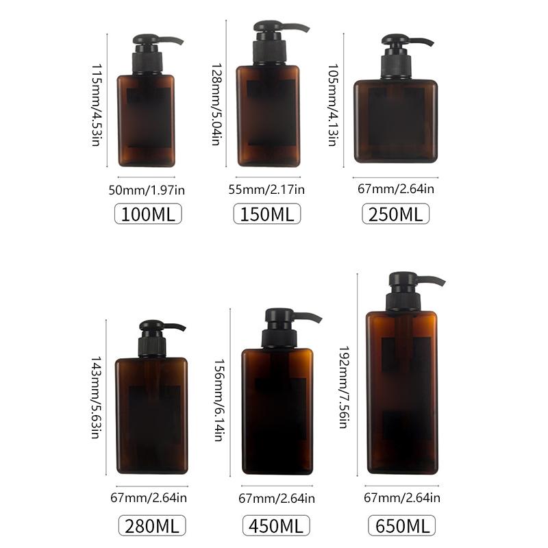 100-650Ml Square Bottle Liquid Soap Whipped Mousse Points Bottling Shampoo Lotion Shower Gel Pump Bottlesnding Soap Dispenser