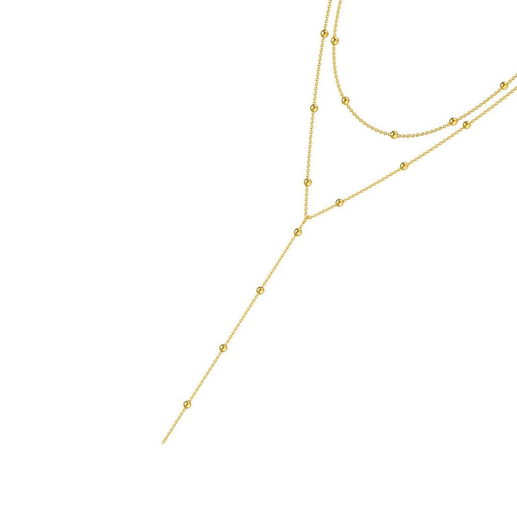 Элегантное многослойное ожерелье с геометрическими кисточками, очаровательное ожерелье из золотых/серебряных бусин с кисточками для повседневного и романтического наряда