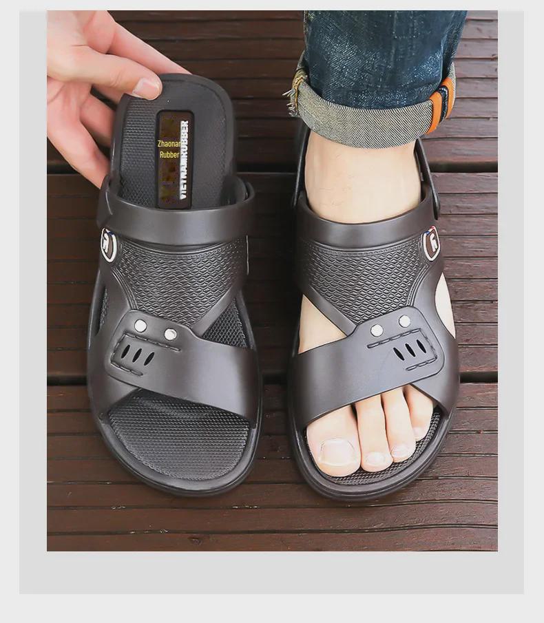 2024 Мужские повседневные нескользящие дышащие сандалии для отдыха на открытом воздухе: Износостойкие пляжные и автомобильные тапочки