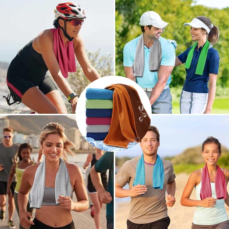 Охлаждающее полотенце Мгновенное облегчение Микрофибра Спорт на открытом воздухе Ледяное полотенце Портативное Ультралегкое Бассейн Новое Пляжное полотенце для улицы