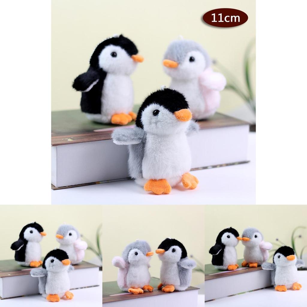 Charming Pink Gray Black Plush Penguin Doll Ultra Soft Stuffed Animal Keychain Gift For Kids And Collectors
