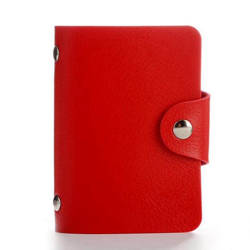 24Bits PU Leather Case Card Bag Business Card Passport Holder Organizer ID Credit Card Wallet