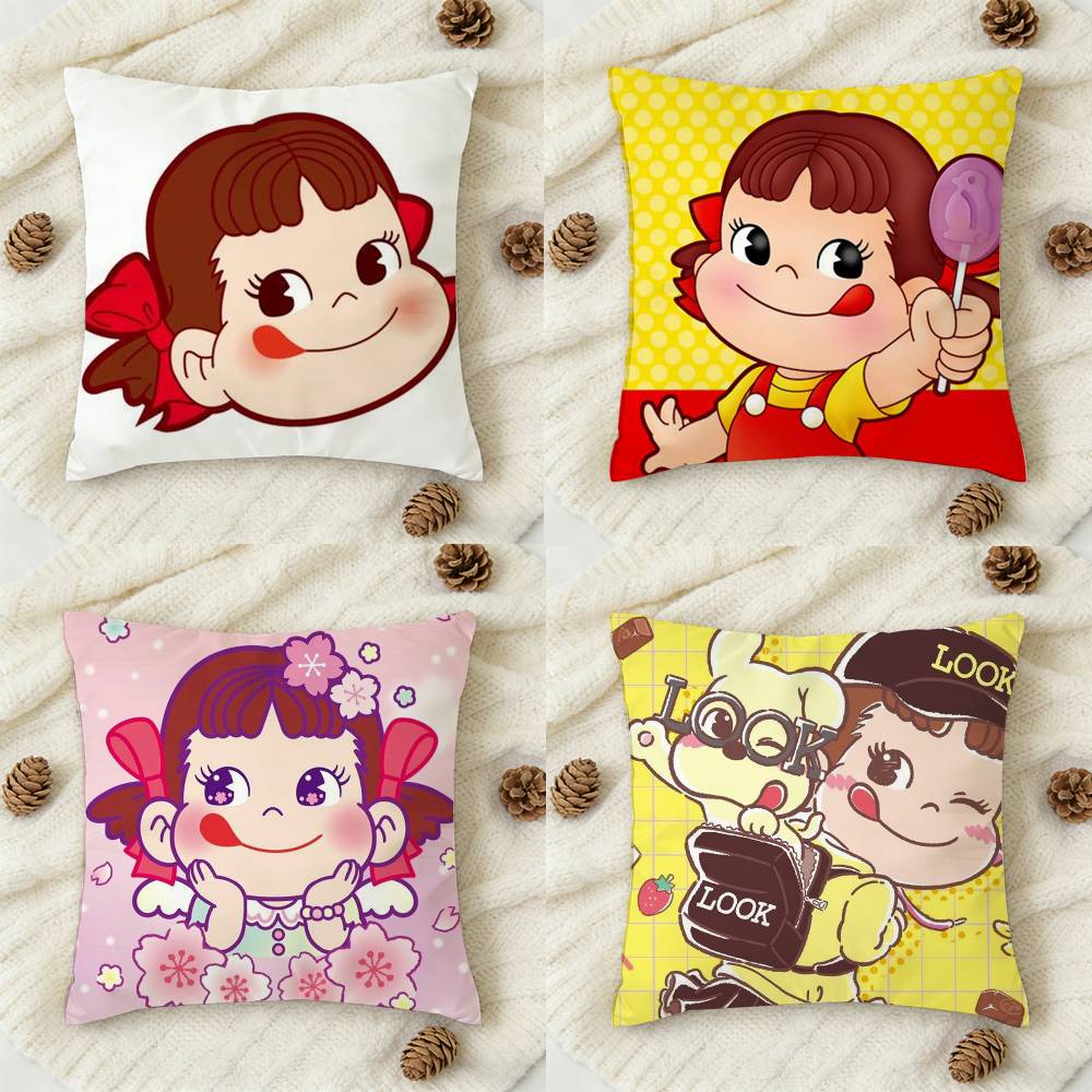 FFujiya candy logo Doublesided Printed Square Decorative Cushion Cover for Sofa Living Room Home Decor