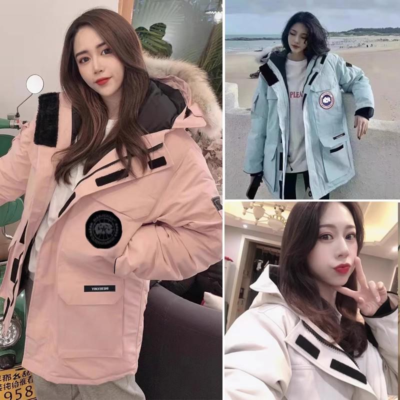 Унисекс зимняя пуховая куртка 2024 - Белый утиный пух, Толстая, Теплая, Меховой воротник, С капюшоном, Модная.