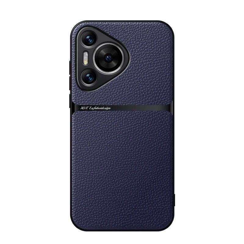 Автомобильный магнитный чехол для телефона Huawei Pura 70 Pro 5G с кожаной текстурой, силиконовая защита, противоударная задняя крышка для Pura 70 Pro Plus