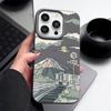 Матовый тонкий чехол для телефона с горным узором для iPhone 16 17 Pro Max 15 Pro 14 13 12 11 17 с текстурой кожи, противоударный, с мягким TPU бампером