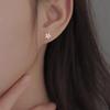 Серьги-гвоздики из серебра S925 с мини-цветами, Алмазные серьги, Маленькие серьги-гвоздики для козелка уха