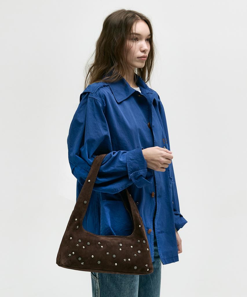 Margesherwood Halter Hobo_Choco Brown Studded Suede