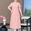 Summer Dresses for Women Plus Size Short Sleeve Casual Elegant Long Dress Middle-aged Women's Clothing