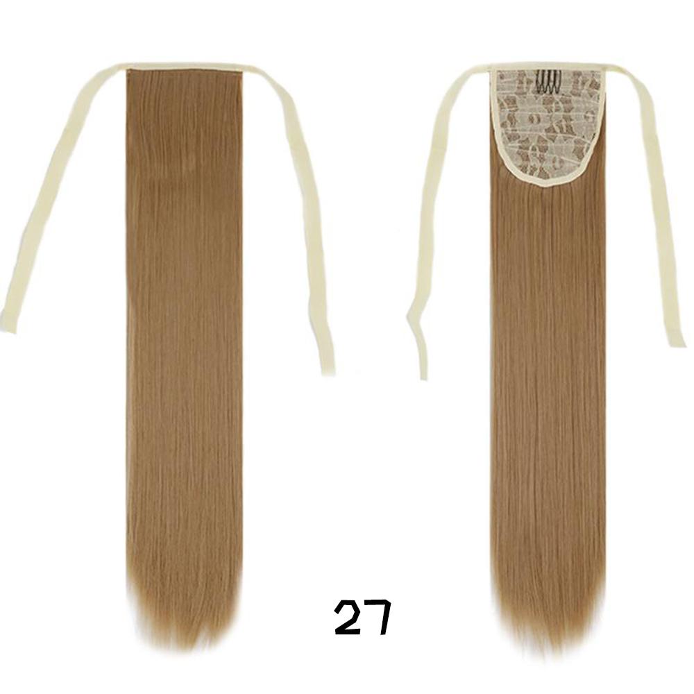 Женский хвост из прямых длинных синтетических волос шелковистой структуры для придания объема прическе