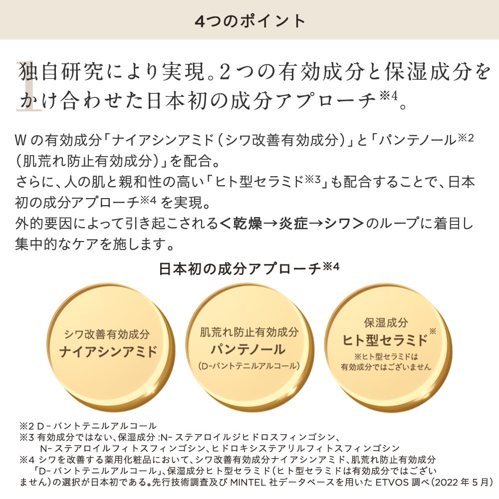 ETVOS Medicated Wrinkle Serum Wrinkle Reducing Serum for Sensitive and Human Ceramides (Quasi-drug) 30g, Skin, Niacinamide, Panthenol,