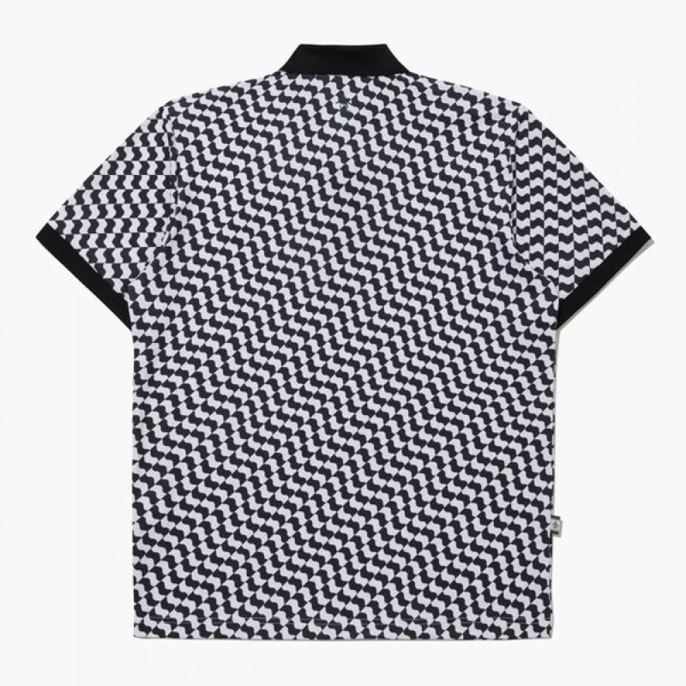 MunSingwear Men S Wave Pattern Short Sleeve Polo Shirt Black mr221ptS43