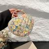 Cute Design Handheld Cosmetic Bag Quilting Cotton Floral Pattern Toiletry Bags Large Capacity Zipper Makeup Bag Handbag Storage