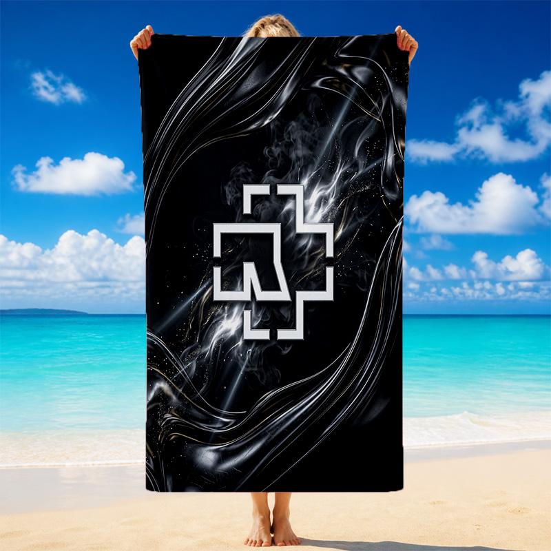 Rammstein Print Microfiber Beach Towel Sand?Resistant Lightweight Towel For Swimming Outdoor Travel Use