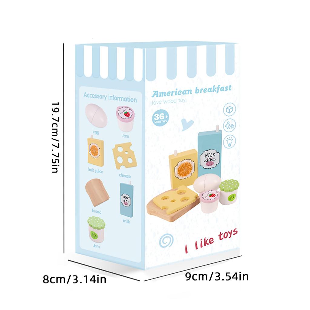 Деревянная игрушка для завтрака, имитация американского молочного завтрака, комбинированная кухонная игрушка, новая и веселая ролевая игра