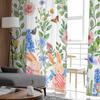 Тюлевые шторы с акварелью, кроликом, цветком и растением для гостиной, прозрачные занавески для спальни, кухни, жалюзи, вуаль, шторы