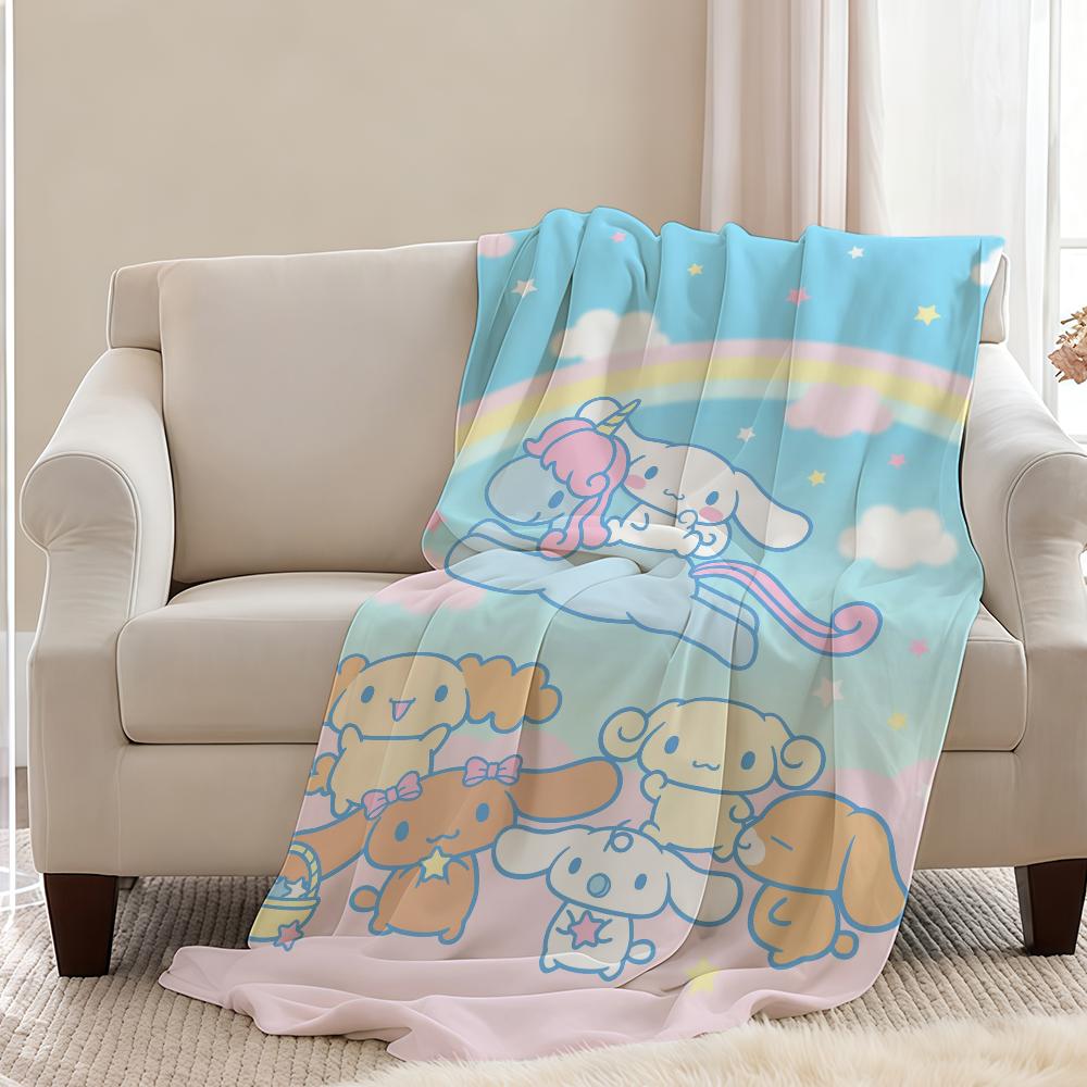 Blanket Throw Super Cosy C-CinnamorollS Plush Living Room Sofa Cartoon SRO Couch Childish Cute Birthday Gifts