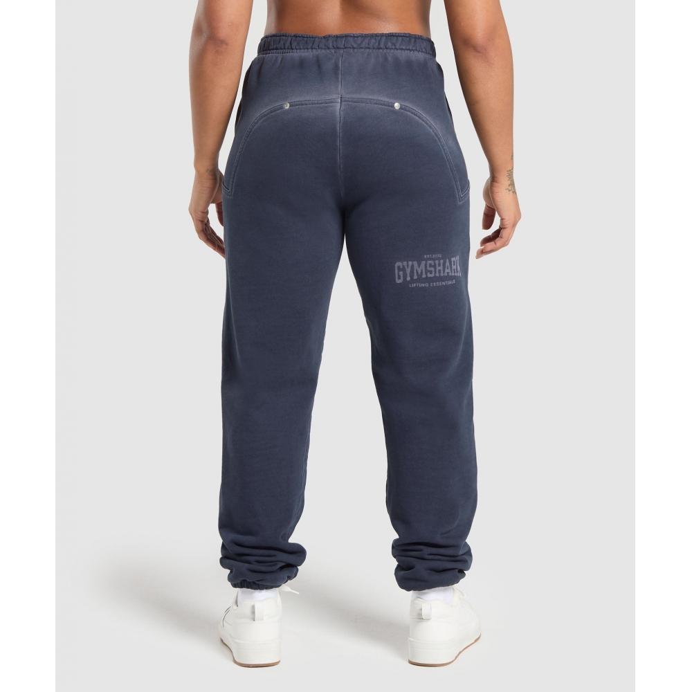 Gymshark Heavyweight Washed Pants Heavy Blue B1b5h Uczh
