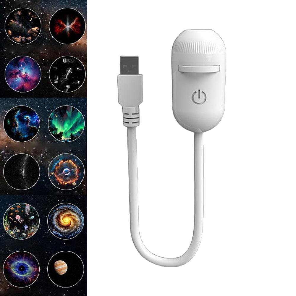 USB HD Галактика Звездная Проекционная Лампа Ночное Небо Светодиодная Атмосферная Лампа Пулевая Головка Холодный Белый Регулируемая Яркость 3 Режима Plug Play