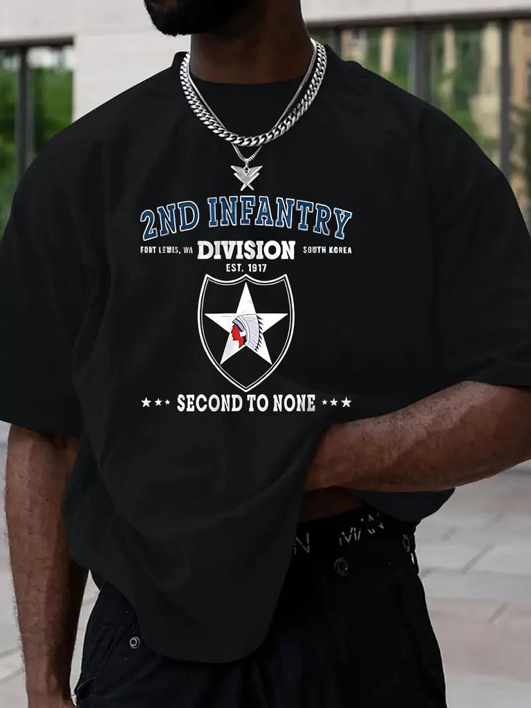 US Army 2nd Infantry Division TShirt 100 Cotton ONeck Short Sleeve Summer Casual Unisexs Tshirt Streetwear