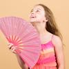Glitter Powder Folding Fan Solid Color Kung Fu Dance Performance Handheld Fan Portable Plastic Summer Cooling Fan Decoration Party Accessories