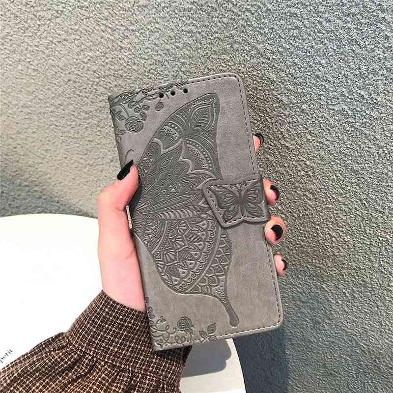 Кожаный кошелек-книжка с 3D бабочкой и цветком Realme C3 C11 C12 C15 C21 7 8 Pro 6S 6I OPPO A54 A74 A73 5G A15 A53 A52 A5 A9 для iPhone 11 12 13 X XS XR