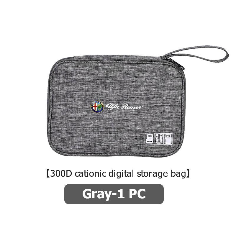 For Alfa Romeo Car Charger Data Cable Organizer Bag Travel Digital Storgage Bag Accessories 159 Giulietta Giulia 147 Mito 156
