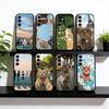 Чехол для телефона с кошкой Черный Силиконовый Мягкий Для Samsung Galaxy A73,A72,A71,A70,A53,A52,A51