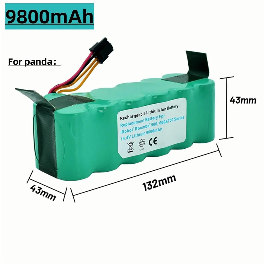 Vacuum Cleaner Batteries 14.4V 9800mAh Batteries Panda x500 Dibea x500 x580 x900 Haier T322 T321 T320 CR120 CR121 CR540 High Quality