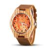 Men Watch Wood Watch Clock Orange Fashion Full Wood Men's Watch Simple Men Watch Clock